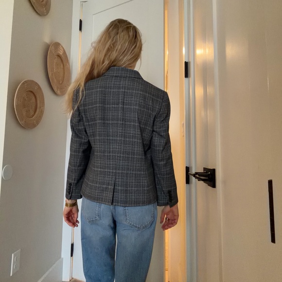 Ann Taylor Charcoal Plaid Blazer - Picture 6 of 6